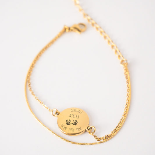 Custom Engrave Double Chain Bracelet