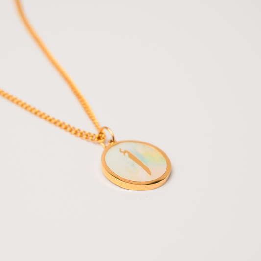 Arabic Letter Shell Necklace - Alef (A)
