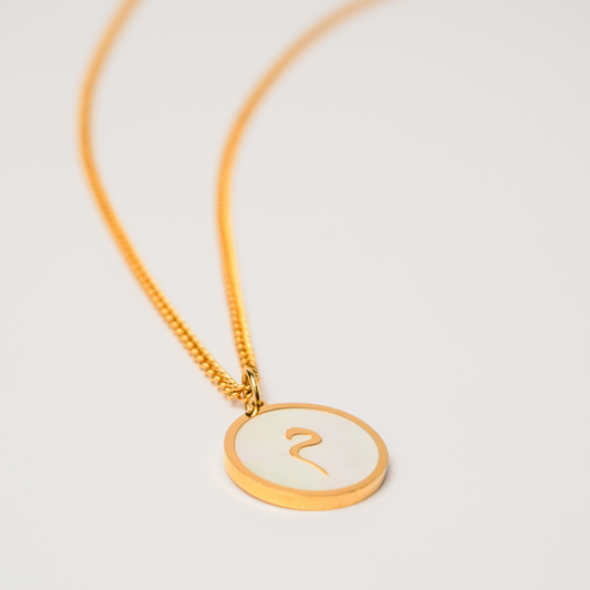 Arabic Letter Shell Necklace - Meem (M)