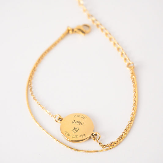 Custom Engrave Double Chain Bracelet